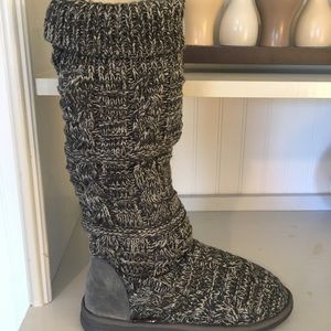 Muk Luks Womens Grey Marl Tall Sweater Boots